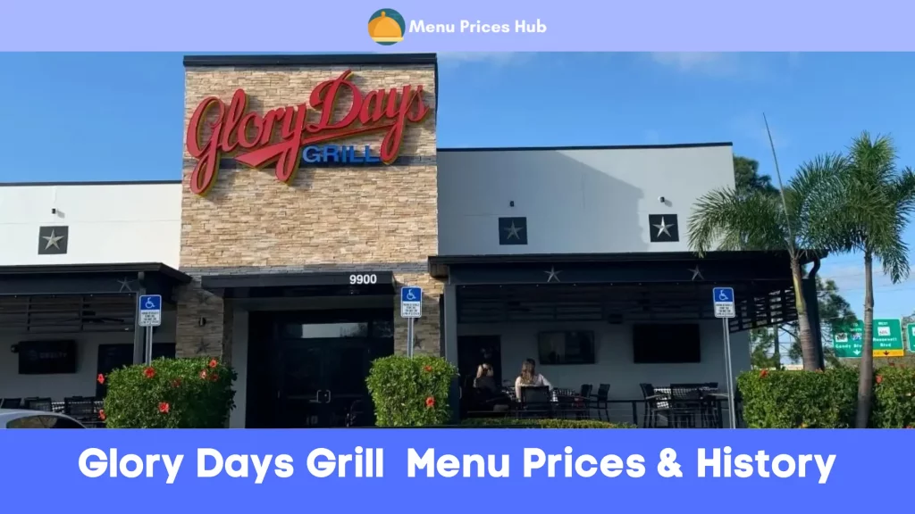 glory days grill menu prices history