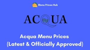 acqua menu prices