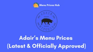 adairs menu prices